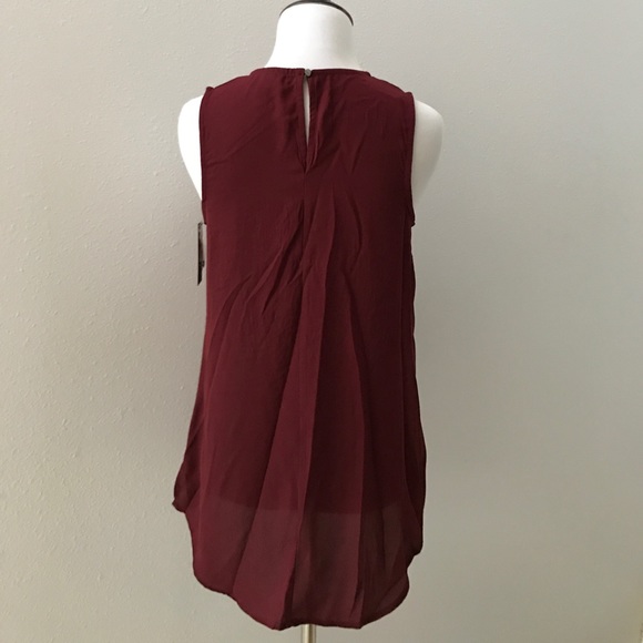 Sheer maroon beaded tank - Picture 2 of 4
