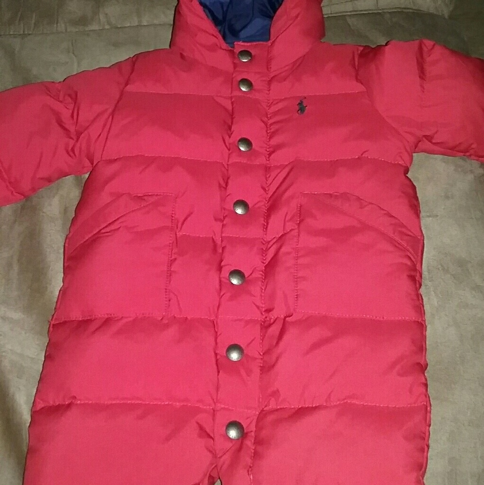Red polo snow suit