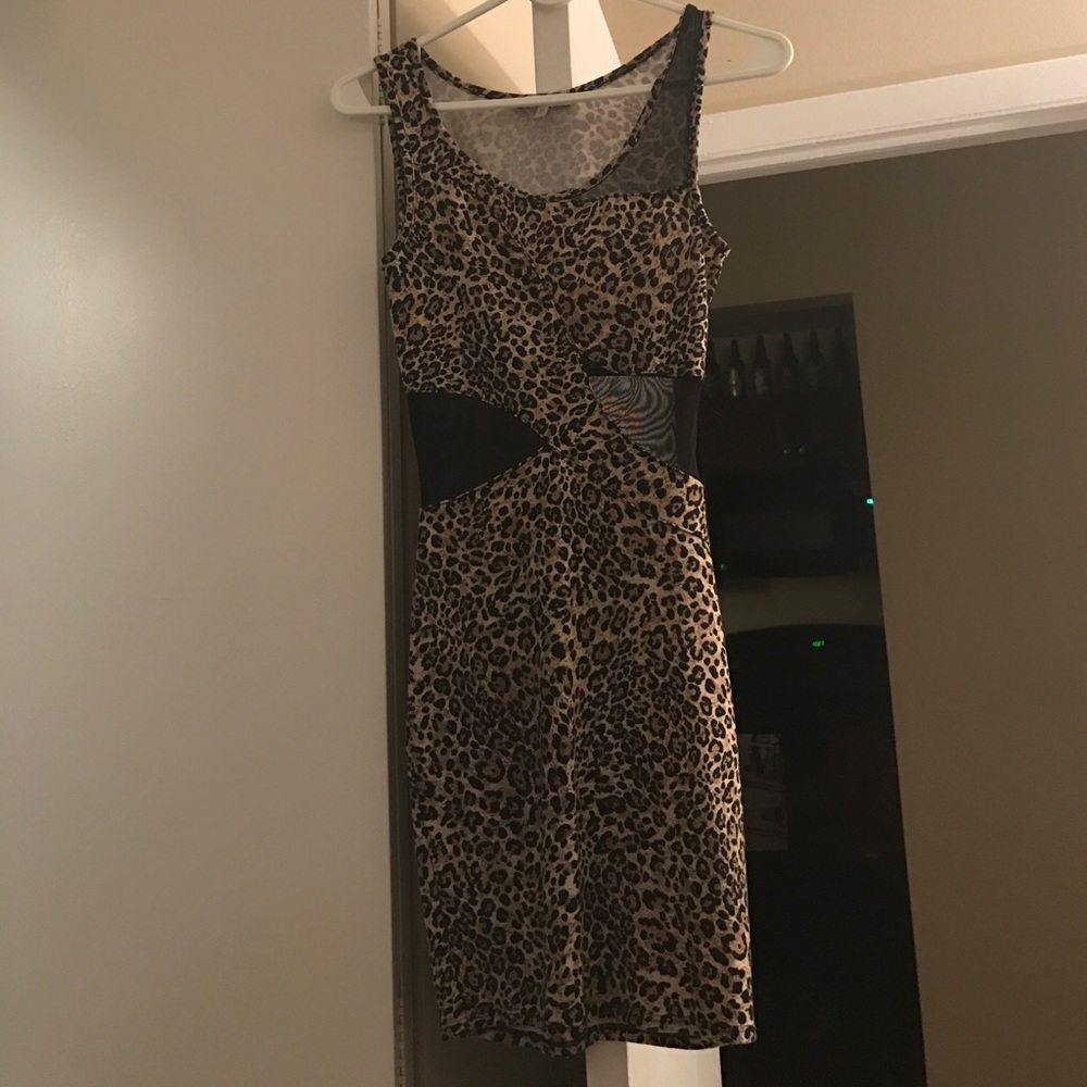 Cheetah print mini dress