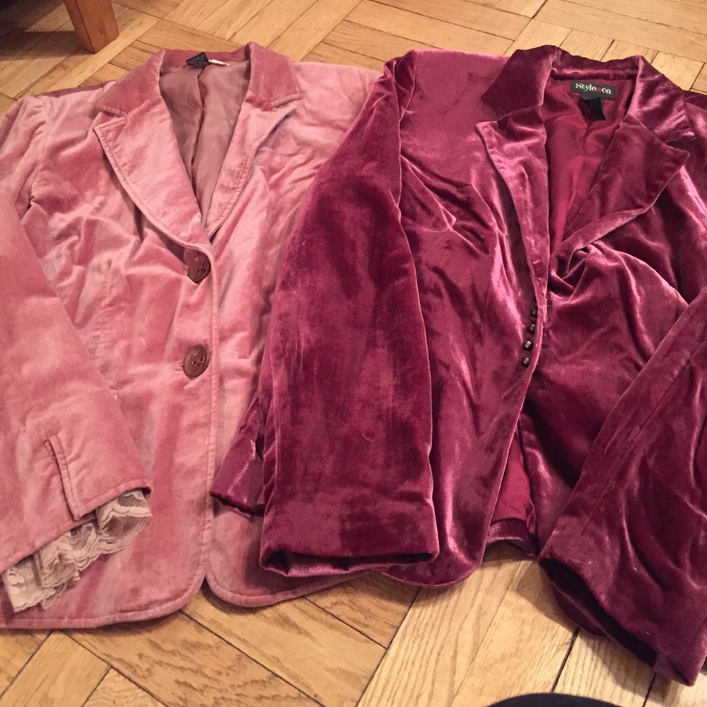 Pink velvet blazers!
