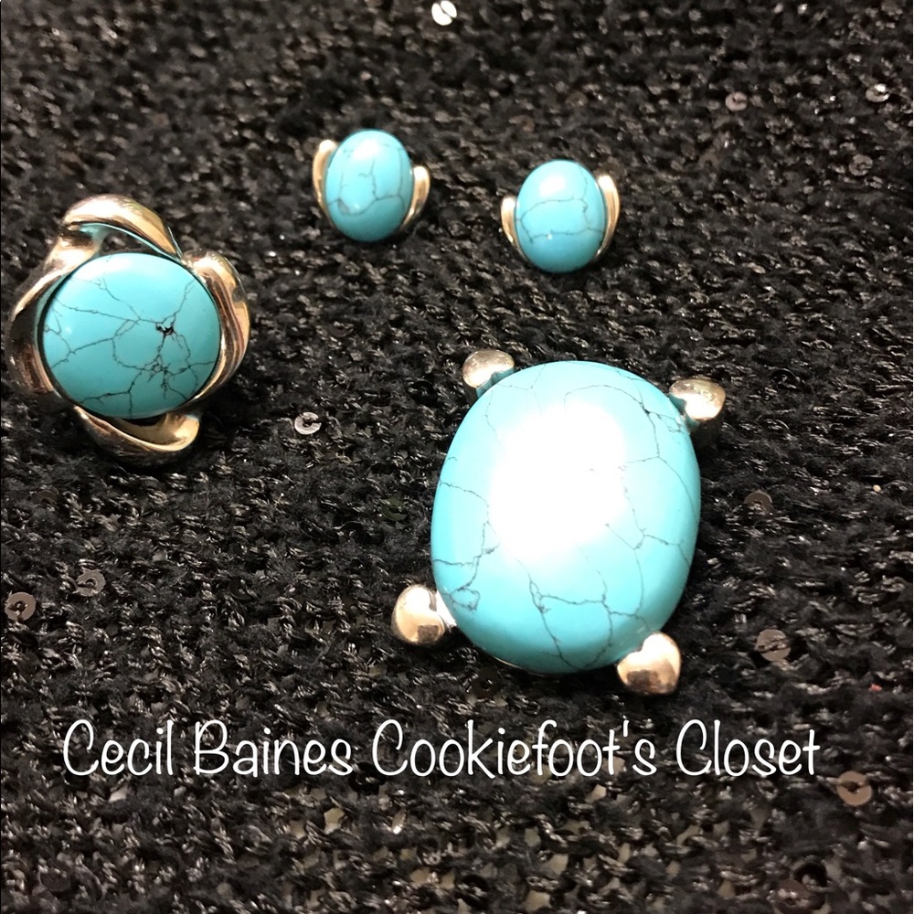 Turquoise & Stainless Steel Set