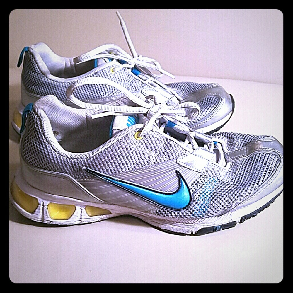 Silver Nike Air Running Sneakers
