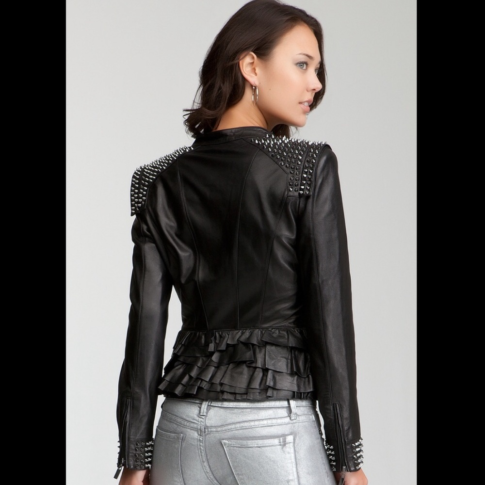 Bebe leather coat size large