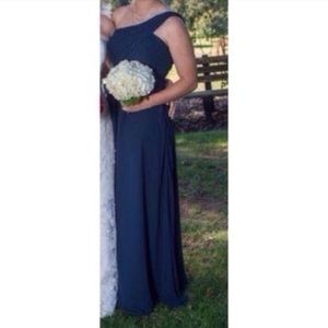 Navy Blue Bridesmaid/Prom Dress