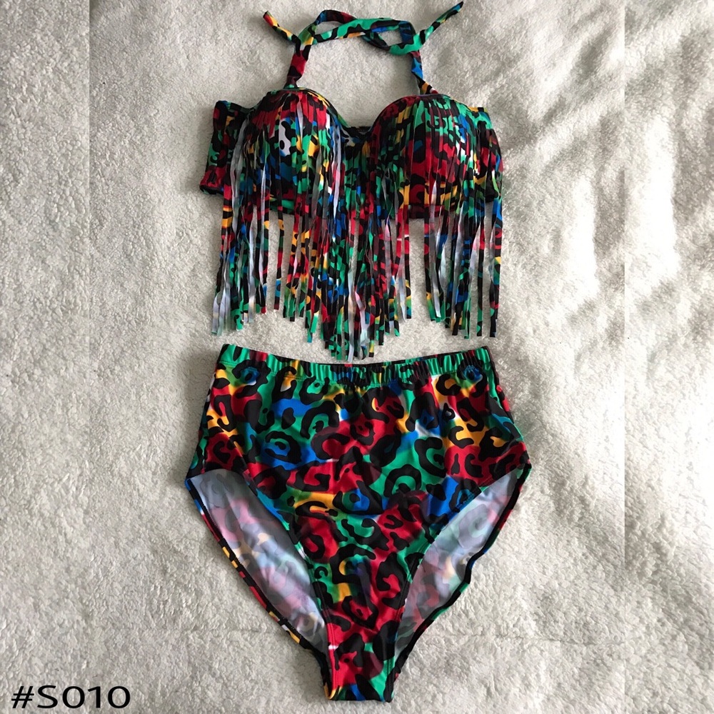 Hot🔥 Printed Fringe Bikini Set