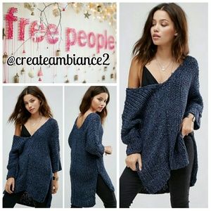 Free People Metallic Chunky Knit Sweater