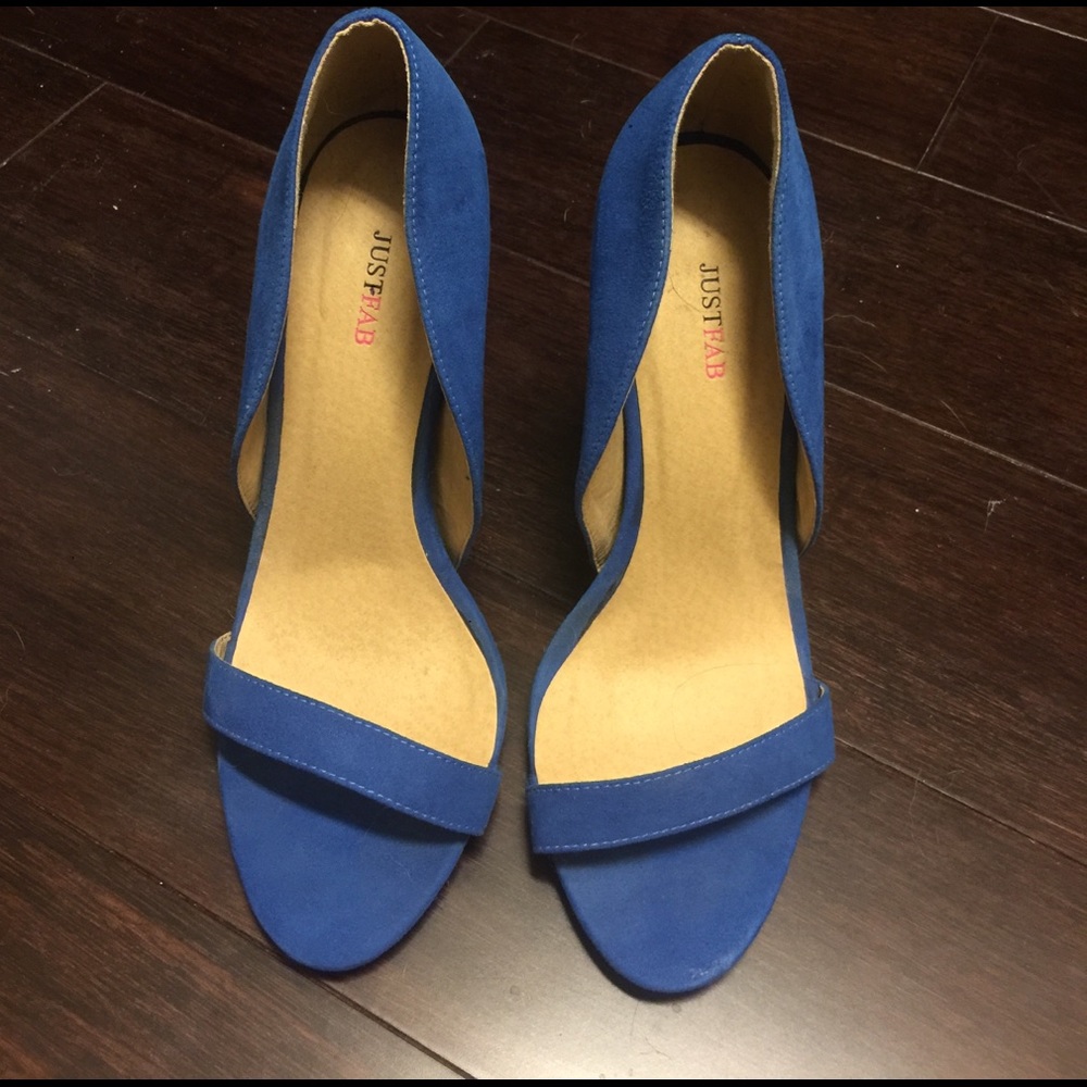 JustFab blue suede heels