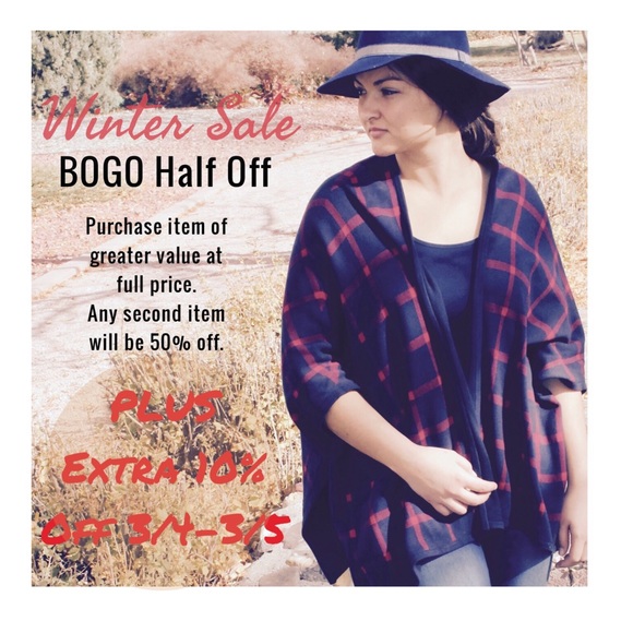 THRU 3/5 Winter Sale BOGO Half Off