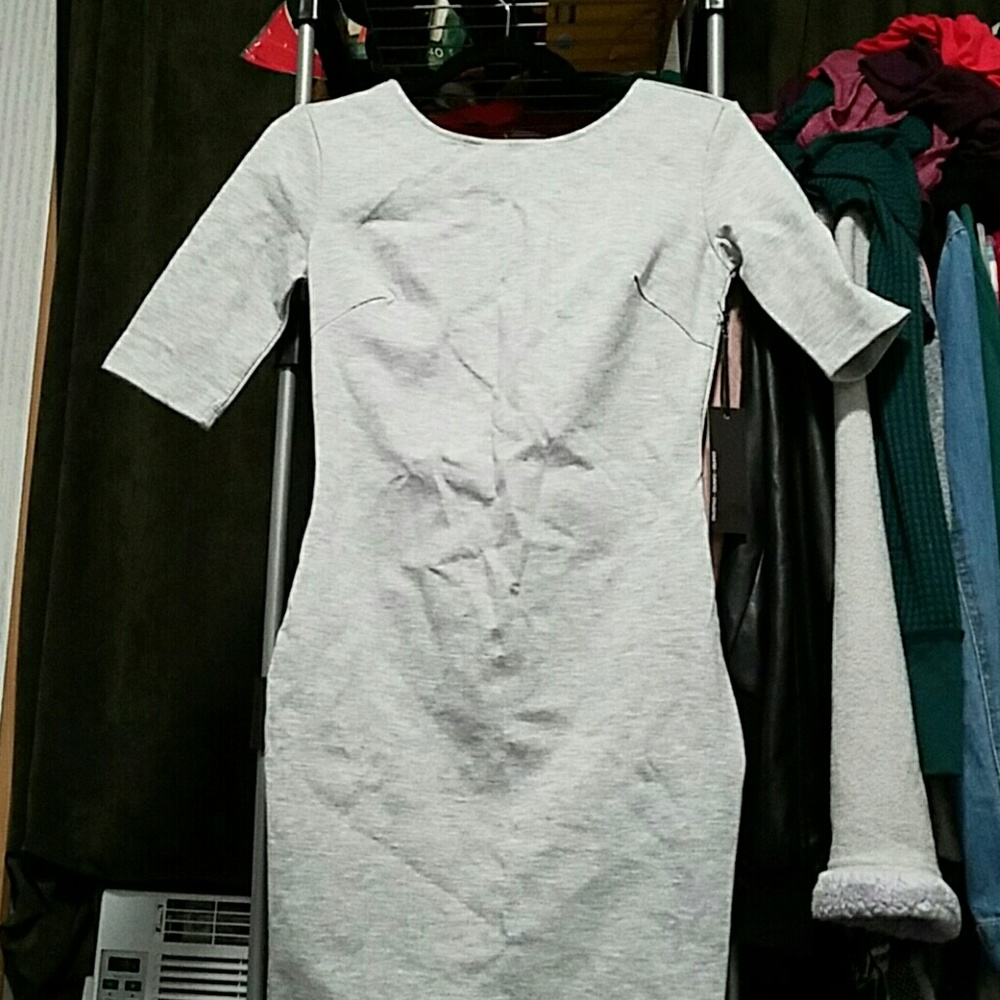 Grey Bodycon Dress - Picture 4 of 6