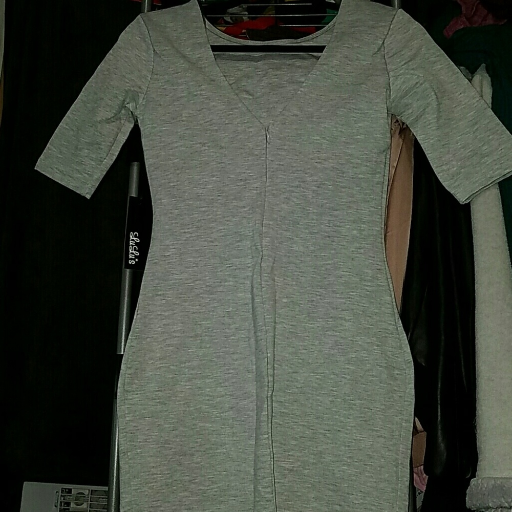 Grey Bodycon Dress - Picture 2 of 6