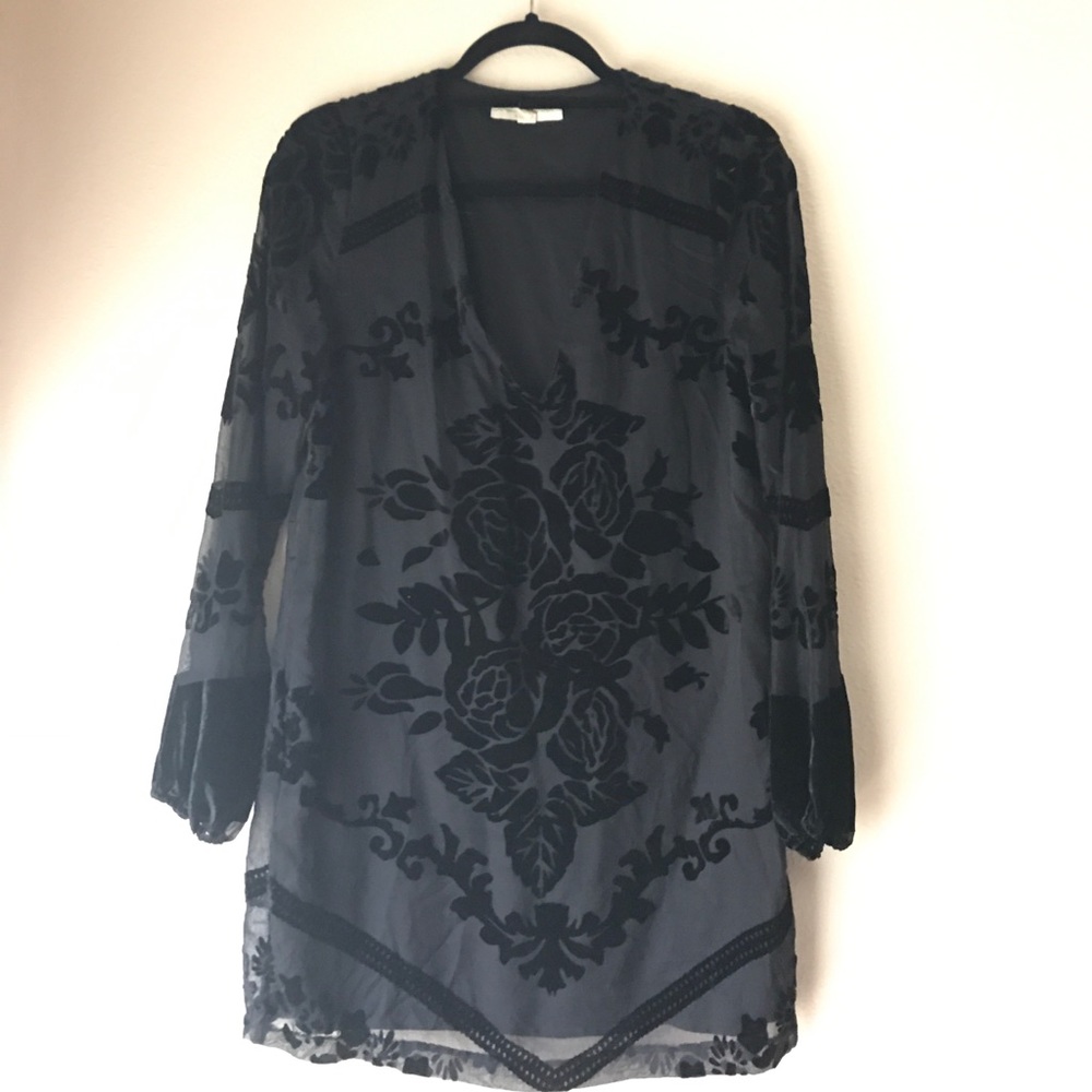 Urban outfitters black rose dress