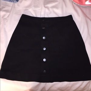 american apparel button front skirt in black