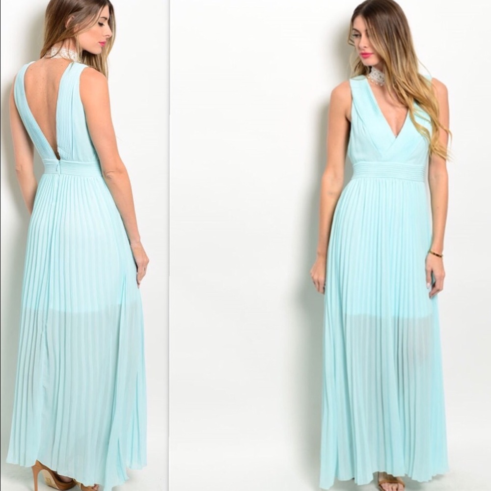 Used Aqua Maxi Dress
