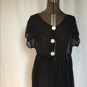 Vintage Black Mesh Swim Suit Cover