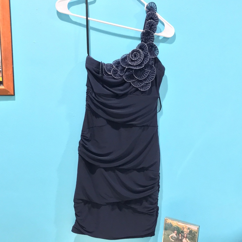 Windsor Navy Blue One Shoulder Dress