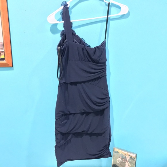 Windsor Navy Blue One Shoulder Dress - Picture 2 of 3
