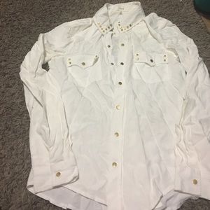 Long sleeve white dress shirt mildly worn