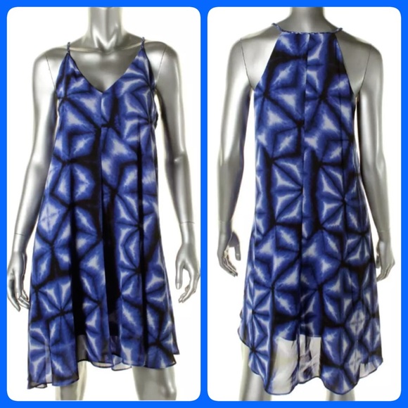 Calvin Klein Blue Chiffon Sundress! NEW! - Picture 8 of 10