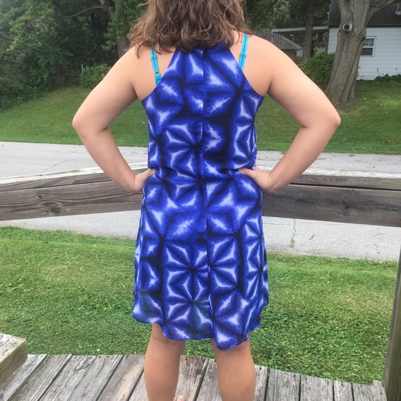 Calvin Klein Blue Chiffon Sundress! NEW! - Picture 5 of 10