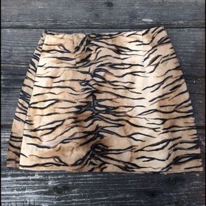 Vintage Tiger Print Fuzzy Mini Skirt 🐯