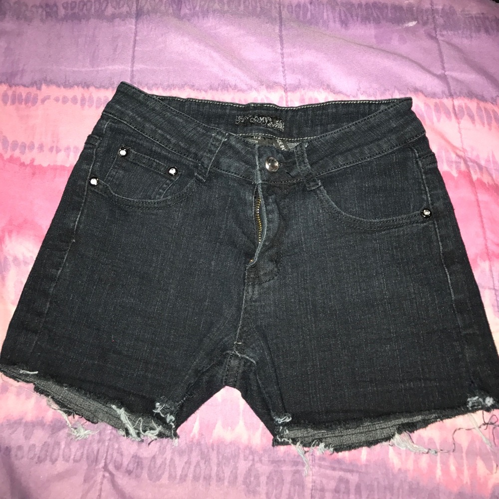 black high waisted shorts