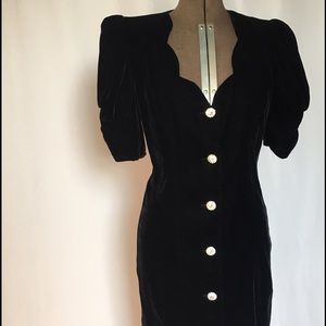 Vintage Black Vintage Formal Midi Dress
