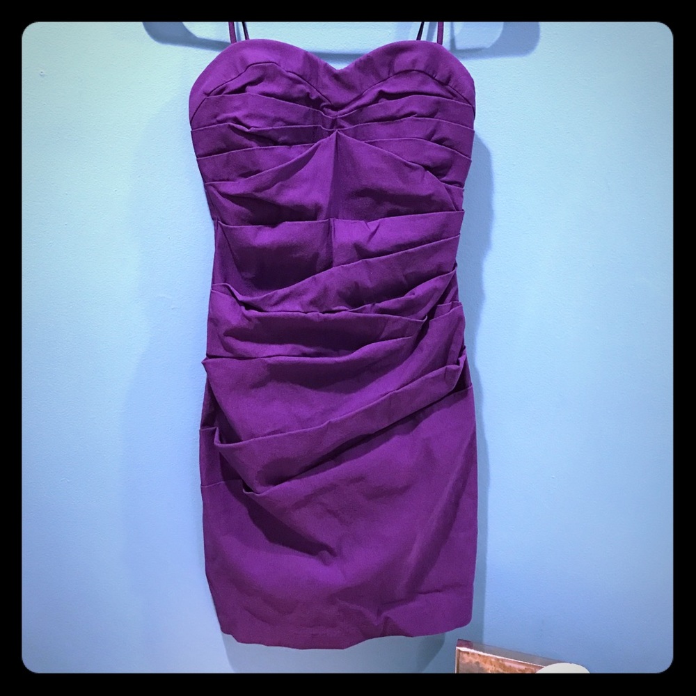 Purple Strapless Dress