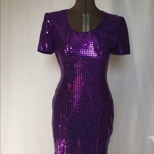 Vintage Purple Sequin Mini Dress