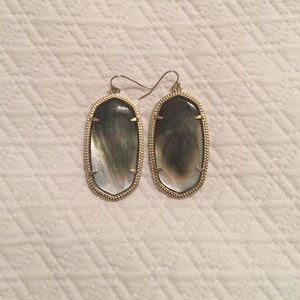 Kendra Scott brown and pearl earrings