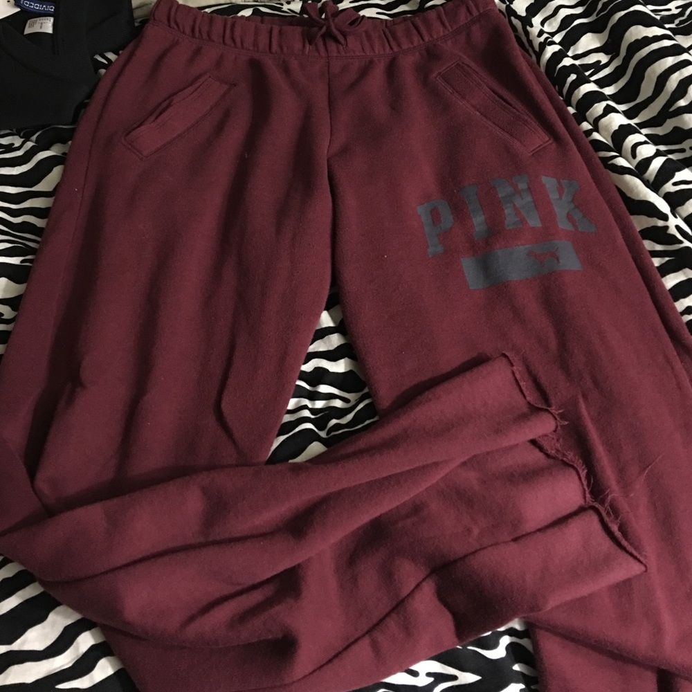 Burgundy Boyfriend PINK Sweats