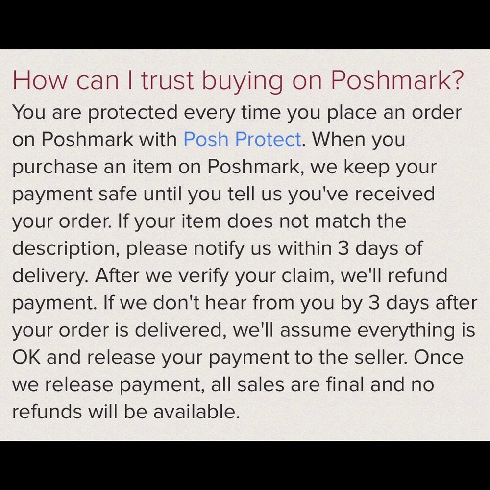 POSHMARK GUARANTEE