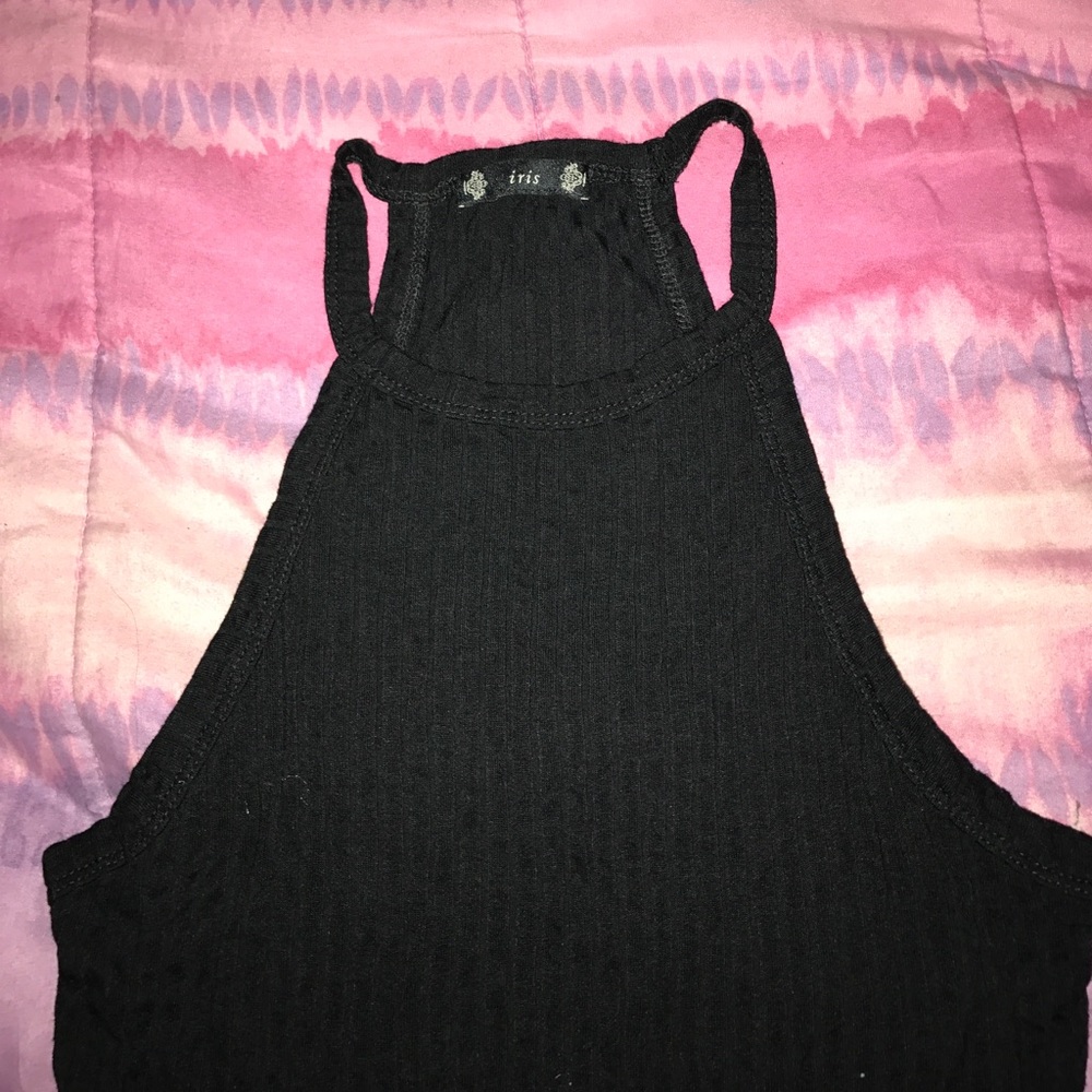 Black high neck top
