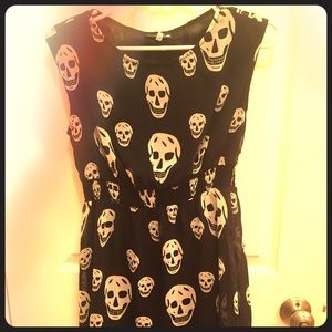 Black Skull Pattern Dress