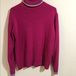 Pink turtleneck sweater