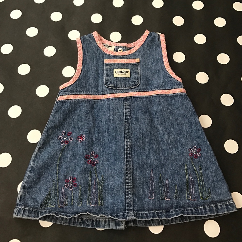 🚫SOLD🚫 Osh Kosh Denim Embroidered Floral Dress