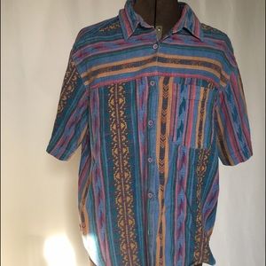 Vintage Southwestern Pattern Button Up Shirt