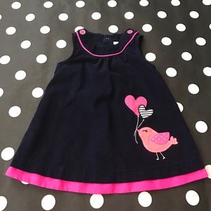 🚫SOLD🚫 Carter's Pink Heart and Bird Blue Dress