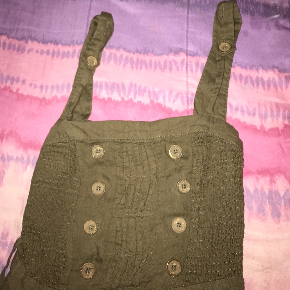 Olive green Overalls with buttons