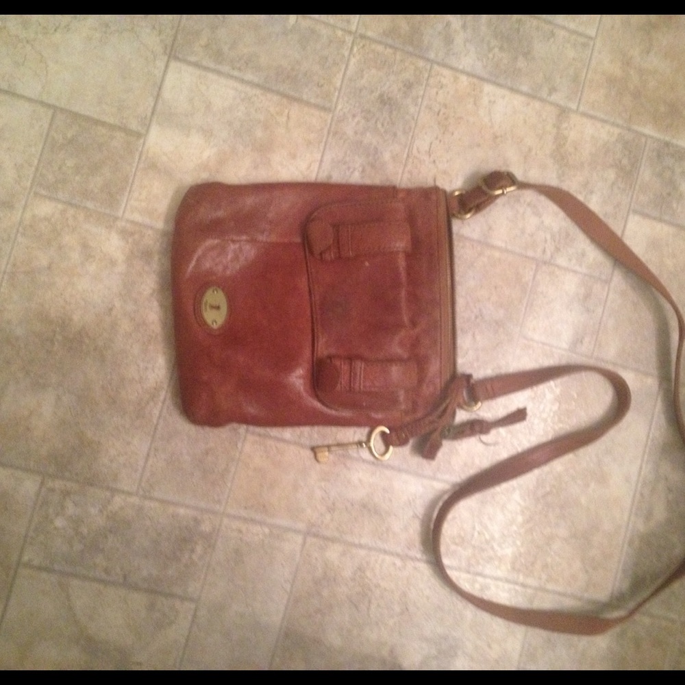 Brown Fossil Crossbody