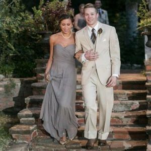 A beautiful bridesmaids/formal gown in Mocha