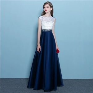 Dark Blue A-line Gown Size 4 Only wore it once