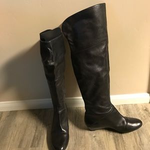 Steven by Steve Madden black leather OTK boots