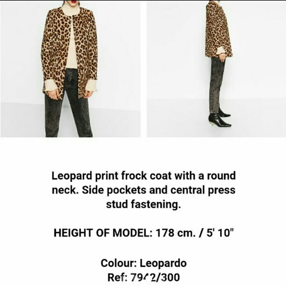 NWT Zara Animal Print Frock Coat Jacket XS - Picture 6 of 7
