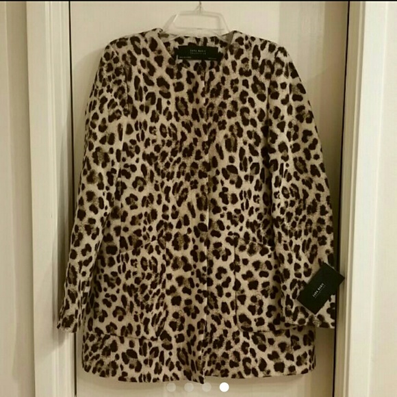 NWT Zara Animal Print Frock Coat Jacket XS - Picture 7 of 7