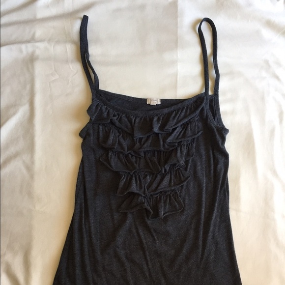 JCrew Gray Ruffle Tank - Picture 2 of 4
