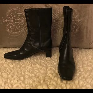 Cole Haan black leather ankle boots