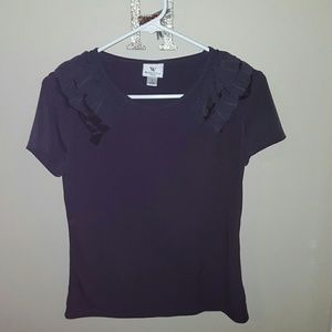 Black Worthington Blouse with Frilled Sleeves