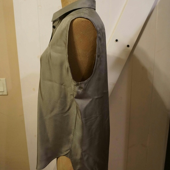 Rag and Bone green silk button up sageblouse shirt - Picture 2 of 5