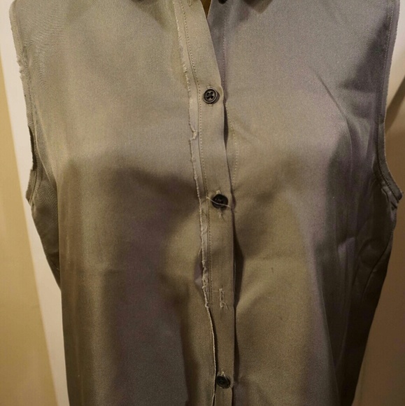 Rag and Bone green silk button up sageblouse shirt - Picture 5 of 5