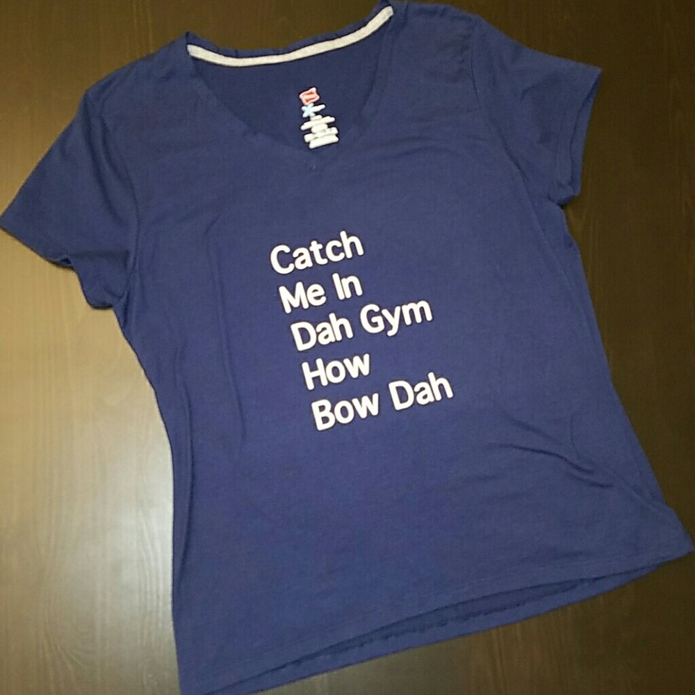 Navy blue large graphic tee